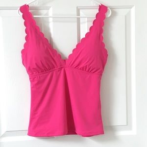 LA BLANCA | Pink Scalloped Swim Tank